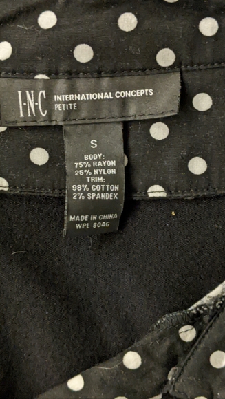 INC black white polka dot embellished bling jewels collar sweater shirt pullover - Picture 4 of 17